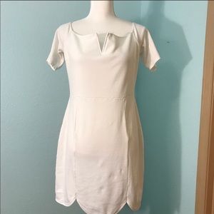 White scalloped dress